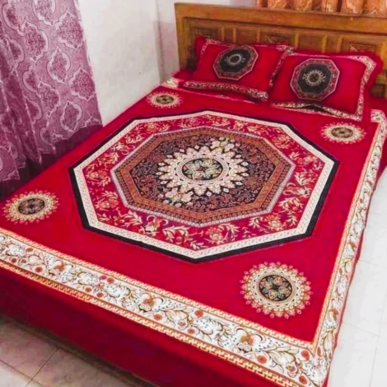 Digital Home Tex Bedsheet With Two Pillow Covers, Bed sheet, বেডশীট, বিছানার চাদর